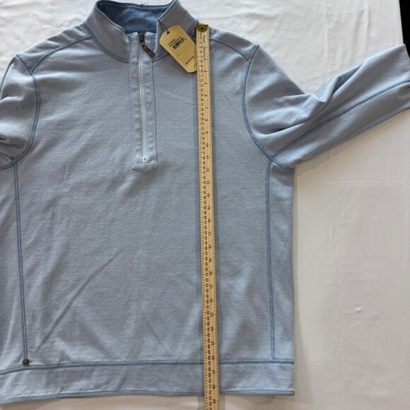 Tommy Bahama Reversible Sweater Men L Blue Half Zip Flip Side NWT Pullover - Picture 8 of 16